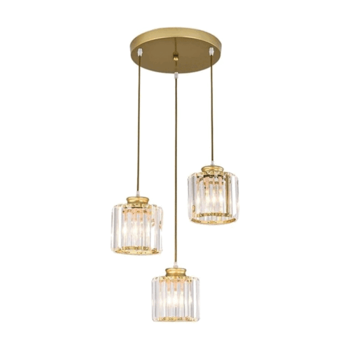 3-Light Crystal Glass Ceiling Pendant Lamp – Elegant Decorative Hanging Light