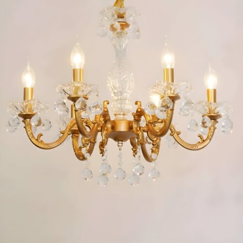 5-Light Gold Crystal Chandelier Lighting