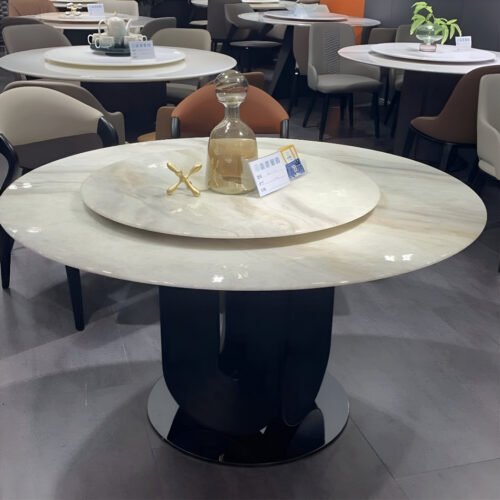 Luxury Double Marble Top Dining Table – Elegant & Modern Design