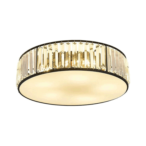 Elegant Light Luxury Round Crystal Ceiling Light – Modern Flush Mount Chandelier