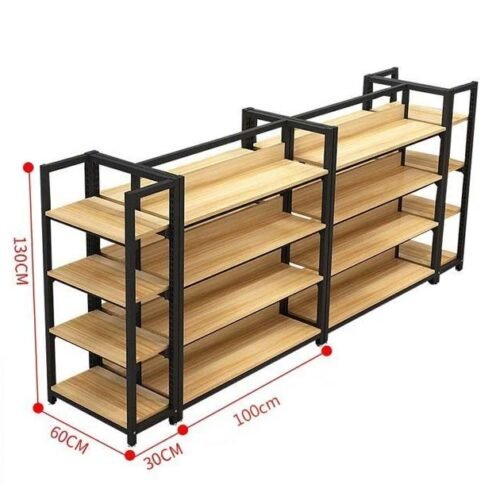 Supermarket Steel Wooden Shelf Storage Racking Gondola for Store