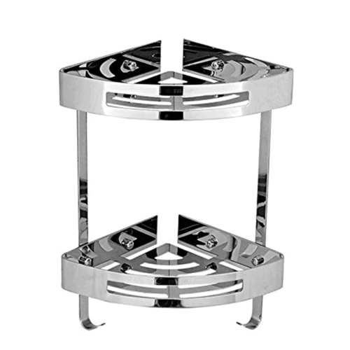Stainless Steel Corner Shower Storage Rack – Chrome Finish
