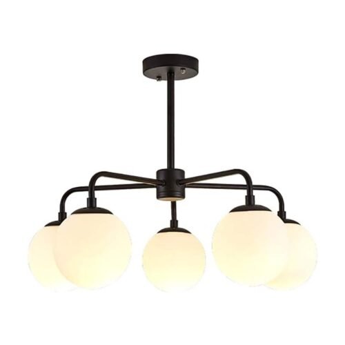 Vintage Black 6-Lights Chandelier